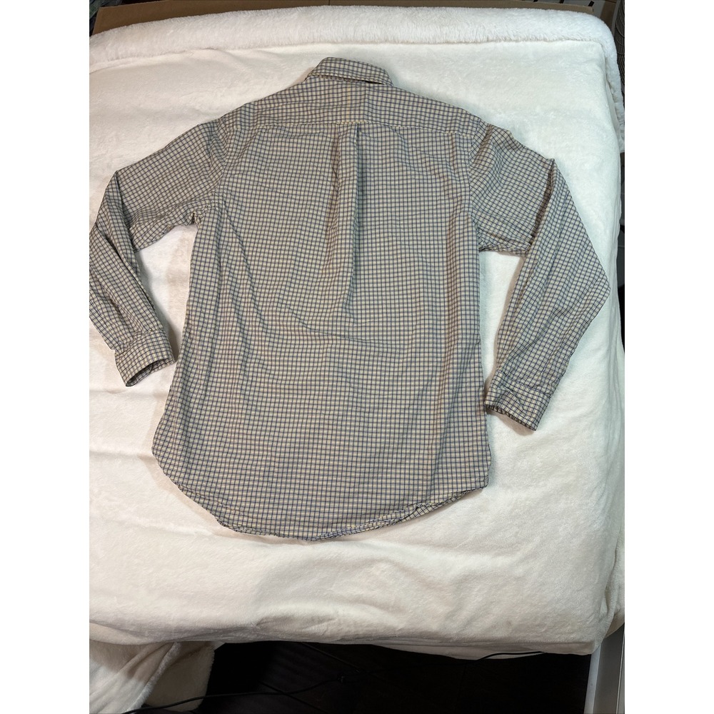 Ralph Lauren Mens M Classic Fit Blue Yellow Check Button Down Long Sleeve Shirt - Picture 10 of 12